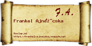 Frankel Ajnácska névjegykártya